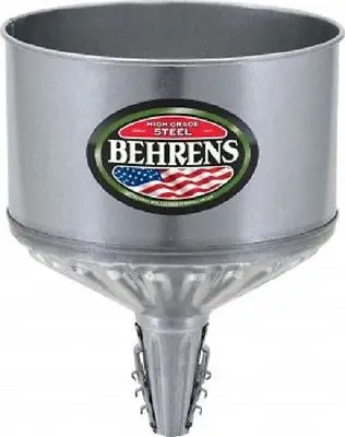 Behrens Gtf 123 Galvanized Steel Lock On 8 Quart Tractor Funnel - Quantity Of 3 1