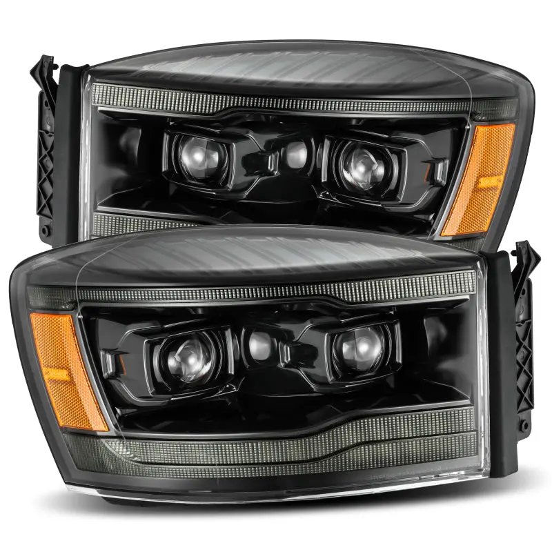 Alpharex 06-08 Dodge Ram 1500Hd Pro-Series Proj Headlights Plank Style Alpha Black W/Seq Signal/Drl 1