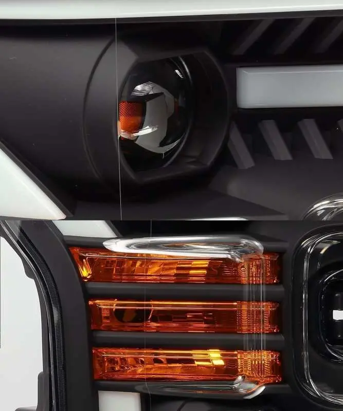 Alpharex 15-17 Ford F-150 Luxx Led Projector Headlights Plank Style Black W/Activ Light/Drl 2