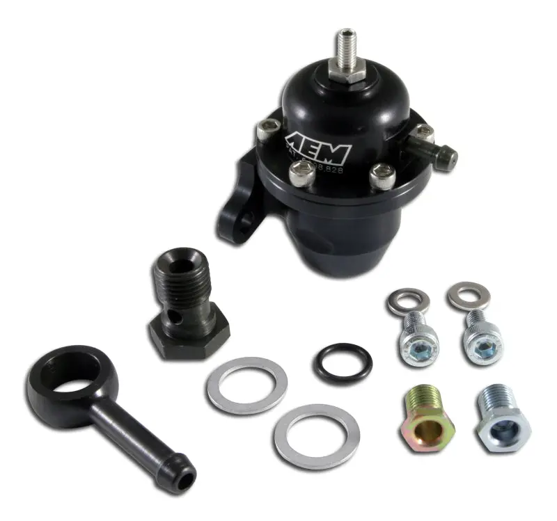 Aem 96-97 Acura Cl / 94-97 Accord / 96-00 Civic Ex Black Adjustable Fuel Pressure Regulator 1