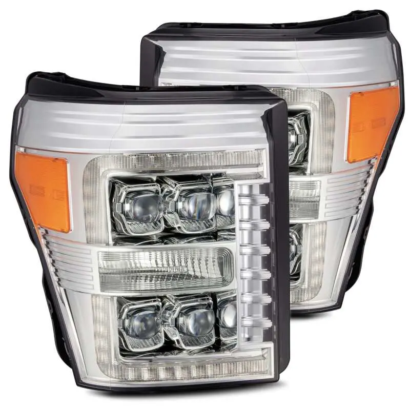 Alpharex 11-16 Ford F-350 Sd Nova Led Proj Headlights Plank Style Chrm W/Activ Light/Seq Signal 1