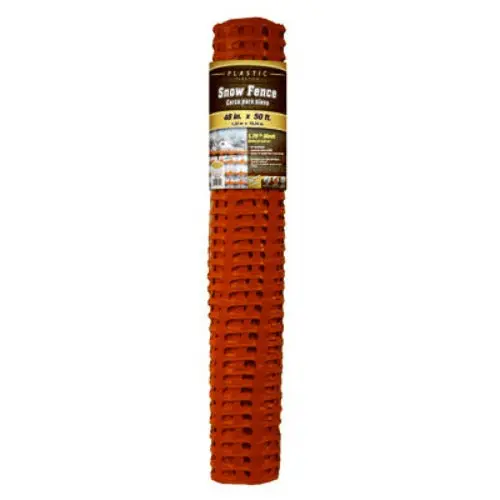 Midwest Air 889220A 4' X 50' Roll Of Orange Heavy Duty Pvc/Plastic Snow Safety Fence - Quantity Of 1 1