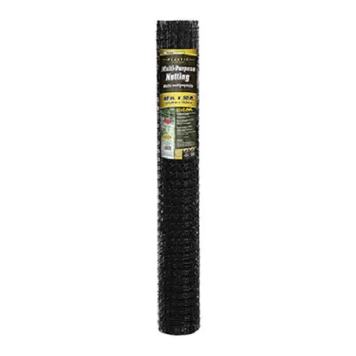 Midwest Air 889524A 4' X 50' Roll Of Black Multi-Purpose Netting Fence - Quantity Of 4 1