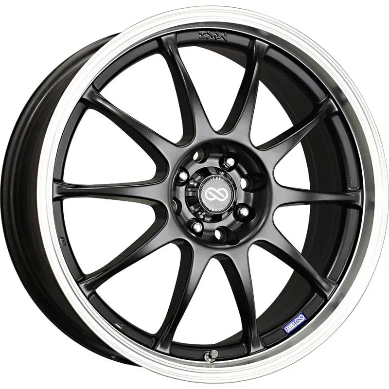 Enkei J10 17X7 4X100/114.3 42Mm Offset 72.62Mm Bore Dia Matte Black W/ Machined Lip Wheel 1