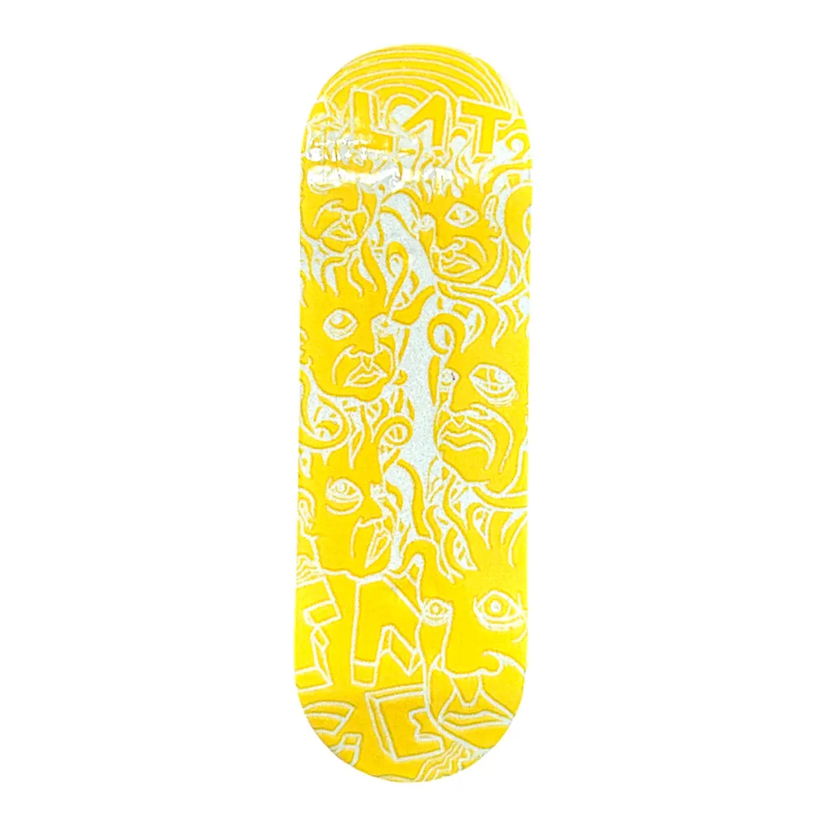 Flatface Prototype Fingerboard Deck - Zeph White/Yellow Glow 1