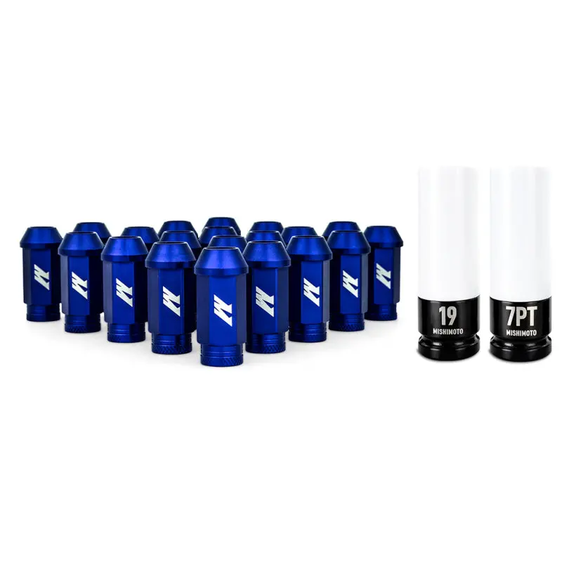 Mishimoto Aluminum Locking Lug Nuts M12x1.5 20Pc Set Blue 1