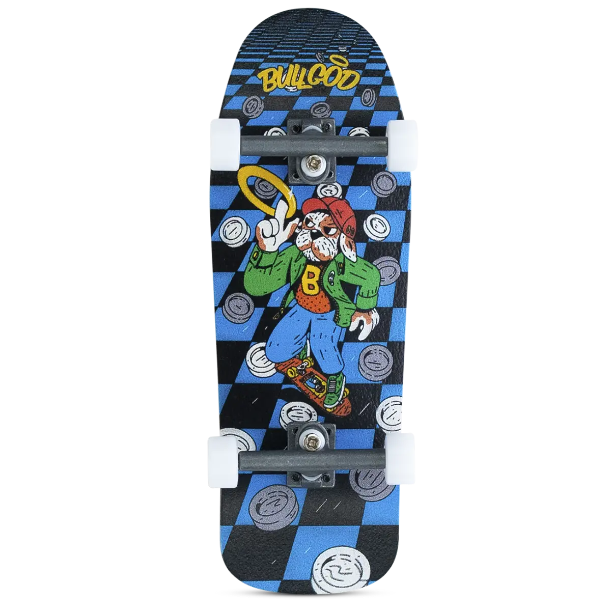 Bullgod Old School Fingerboard Complete - Blue Checkers 1