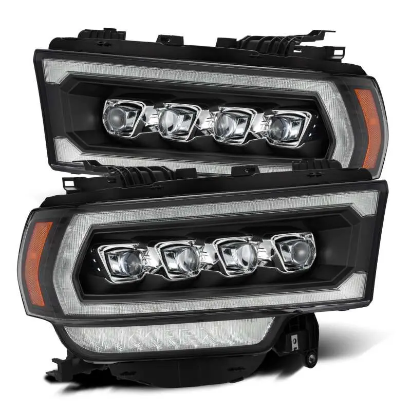 Alpharex 19-21 Ram 2500 Nova Led Proj Headlights Plank Style Black W/Activ Light/Seq Signal/Drl 1