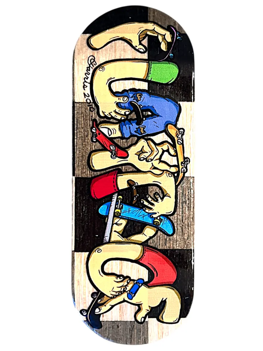 Flatface G16 Fingerboard Deck - Hands On Checkered Split 1