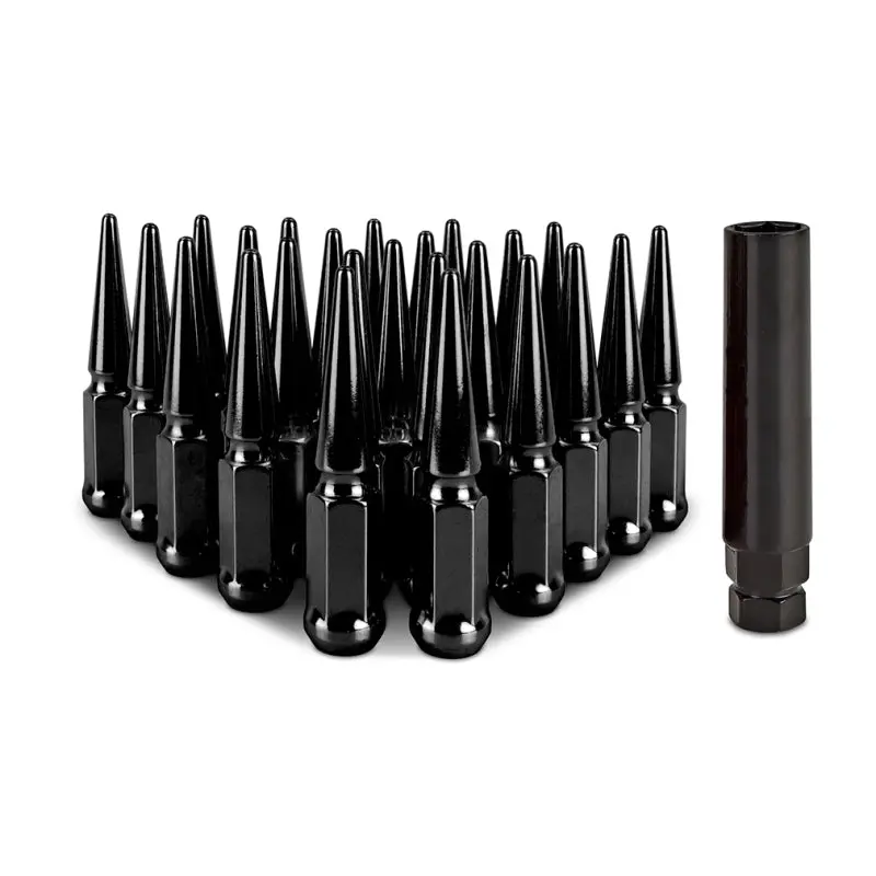 Mishimoto Mishimoto Steel Spiked Lug Nuts M14 X 1.5 24Pc Set Black 1