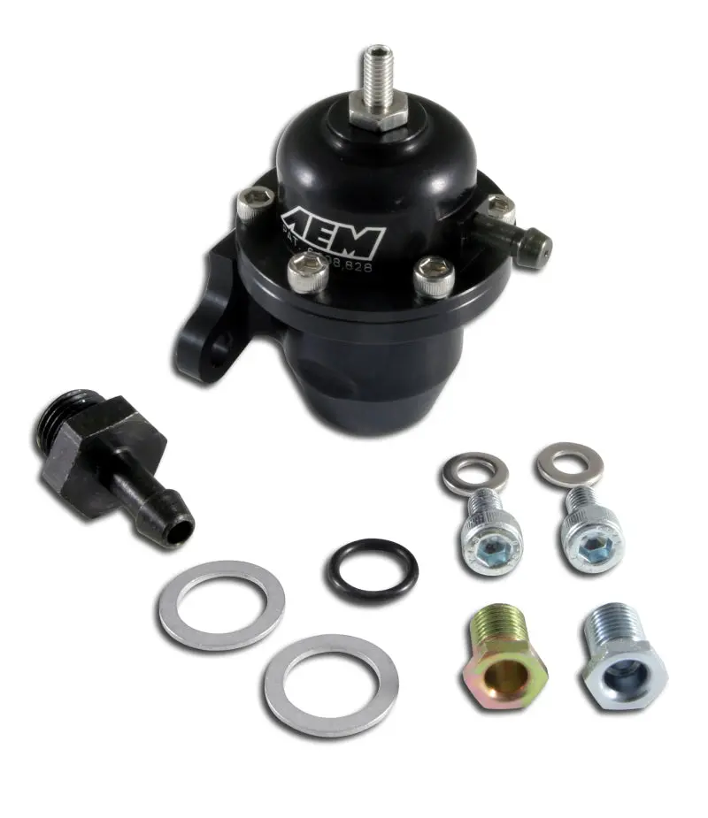 Aem 98-99 Acura Cl / 00-05 S2000 / 98-02 Accord / 96-00 Civic Black Adjustable Fuel Pressure Regulat 1