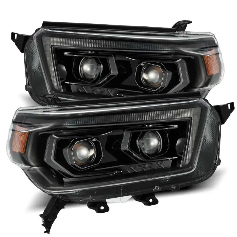 Alpharex 10-13 Toyota 4Runner Pro-Series Proj Headlights Plank Style Alpha Blk W/Seq Signal/Drl 1