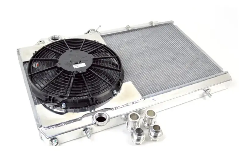 Csf 96-07 Mitsubishi Evo 4/5/6/7/8/9 Full-Slim Radiator W/12In Fan & Shroud/-16An & Slip On Fitting 1