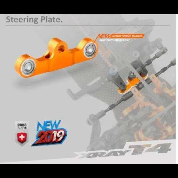 T4'19 Alu Steering Plate 8.5Mm For Dual Servo Saver - Orang 1
