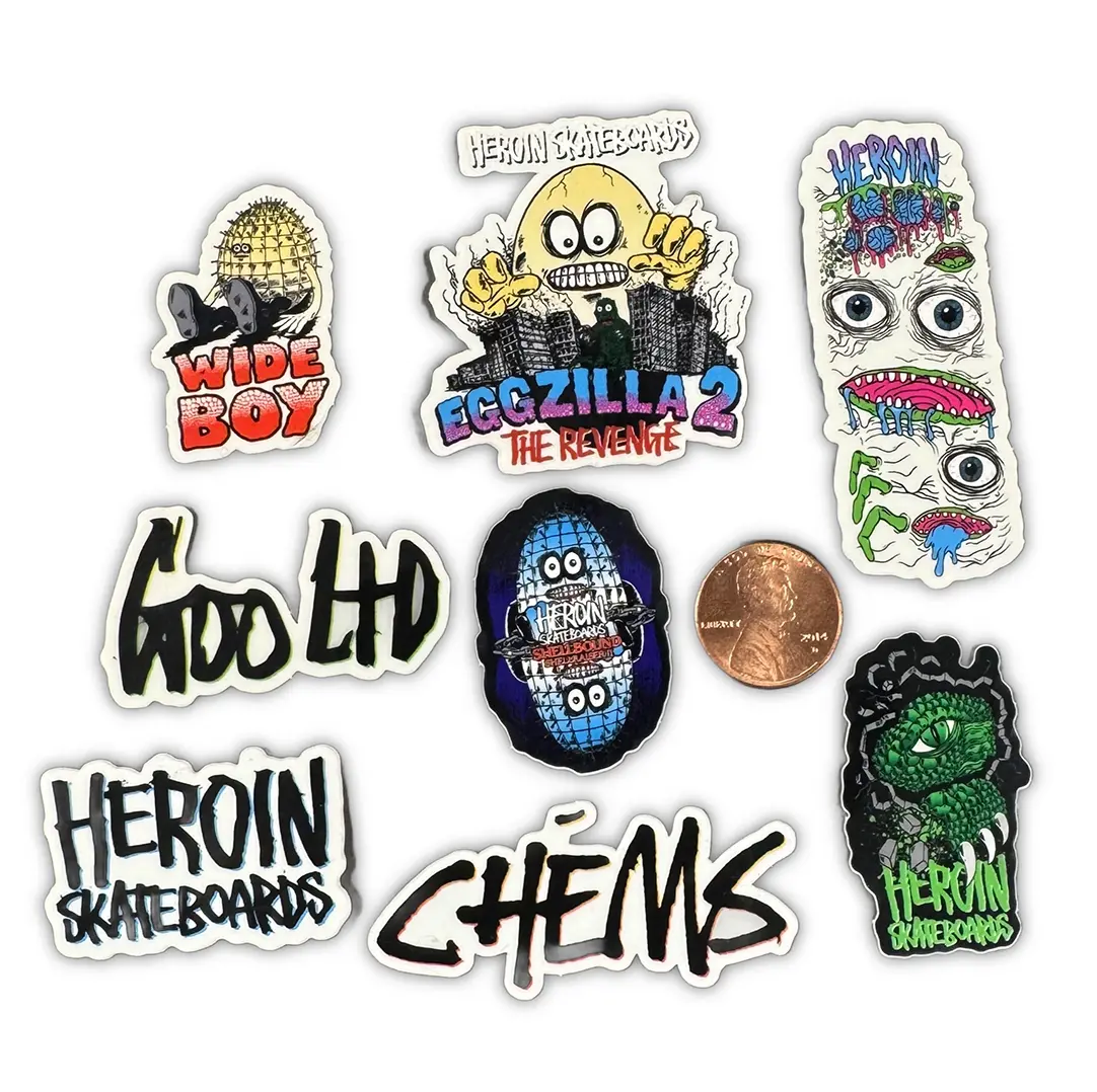 Chems X Goo X Heroin Skateboards Sticker Pack 1