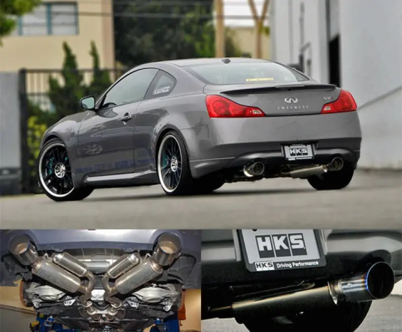 Hks 08-13 Infiniti G37 Coupe Dual Hi-Power Ti Tip Catback Exhaust (Sus304 No Coating) 1