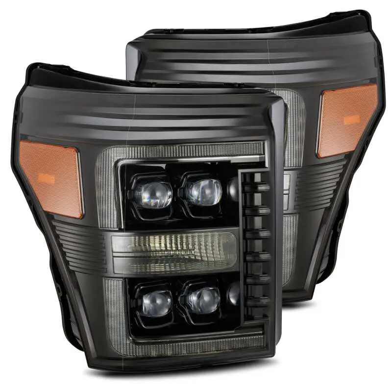 Alpharex 11-16 Ford F-350 Sd Nova Led Proj Headlights Plank Style Alpha Blk W/Activ Light/Seq Signal 1