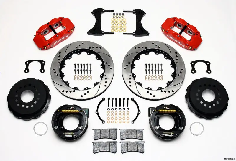 Wilwood Narrow Superlite 4R Rear P-Brk Kit 14.00In Drill Red New Big Ford 2.50In Offset 1