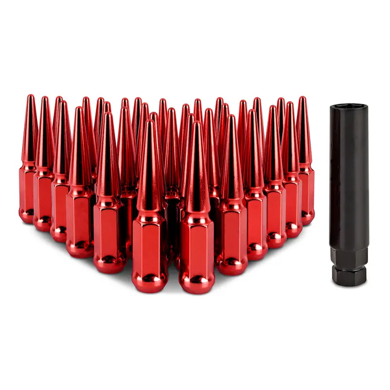 Mishimoto Mishimoto Steel Spiked Lug Nuts M14 X 1.5 32Pc Set Red 1