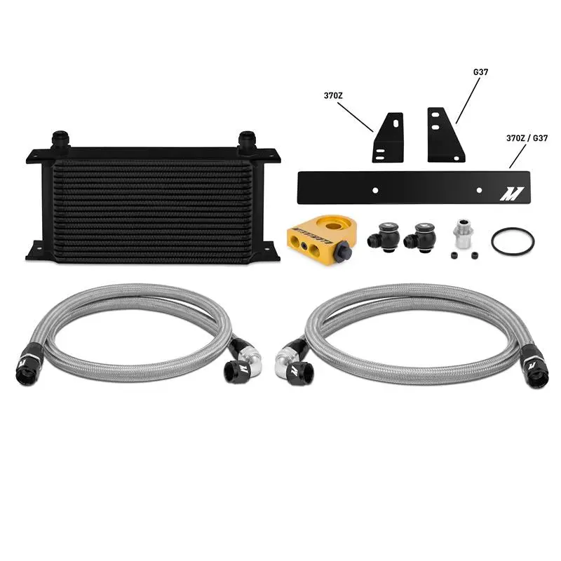 Mishimoto 09-12 Nissan 370Z / 08-12 Infiniti G37 (Coupe Only) Thermostatic Oil Cooler Kit - Black 1