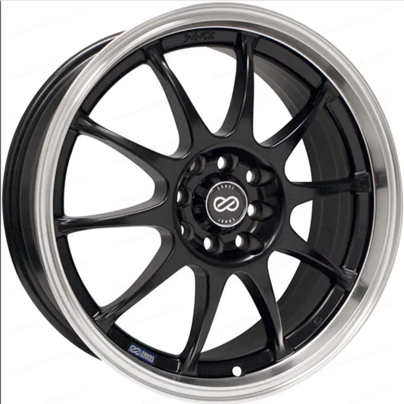 Enkei J10 17X7 4X100/114.3 42Mm Offset 72.62Mm Bore Dia Matte Black W/ Machined Lip Wheel 2