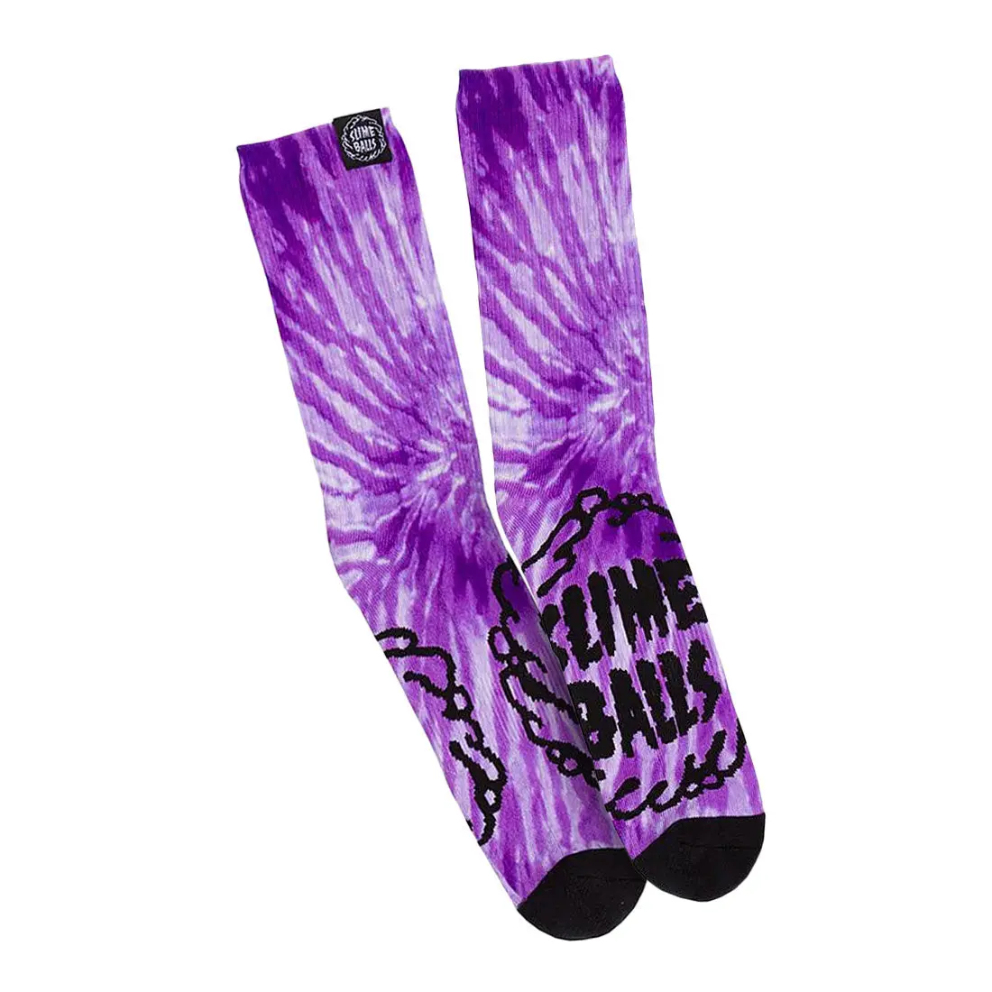 Santa Cruz Slime Balls Mens Crew Socks - Purple Mono Splat 1