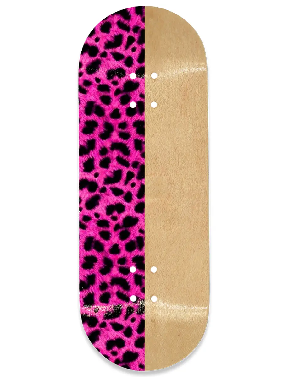 Awful Fingerboard Deck - Pink Leopard Split 1