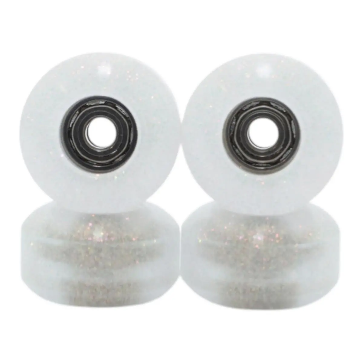 Flatface Fingerboard G10 Dual Bearing Wheels - 72D Ultra - Clear Sparkle 1