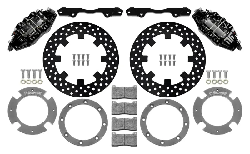 Wilwood 17-21 Can-Am X3rs Black 6-Piston Front Kit 11.25In - Drilled Rotors 1