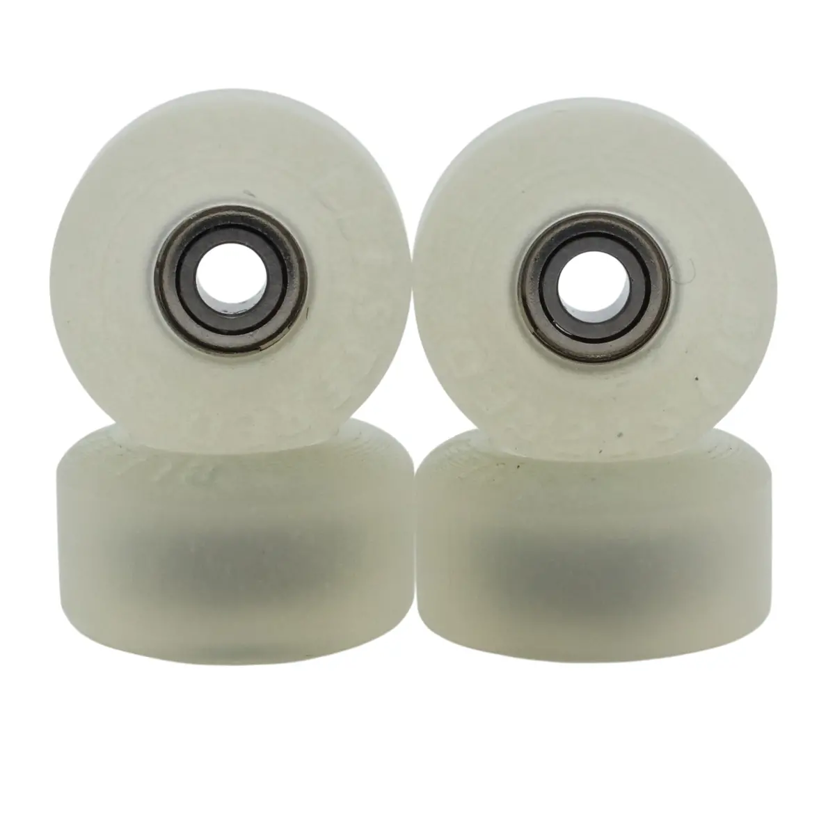 Blistered V5 Street Fingerboard Wheels - Translucent Off White Glow 1