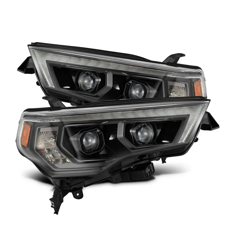 Alpharex 14-20 Toyota 4Runner Luxx Led Proj Headlights Black W/Activ Light/Seq Signal/Drl 1