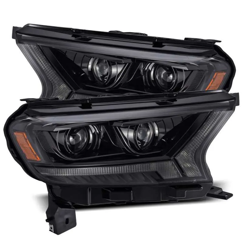 Alpharex 19-21 Ford Ranger Luxx Led Proj Headlights Plank Style Alpha Black W/Seq Signal/Drl 1