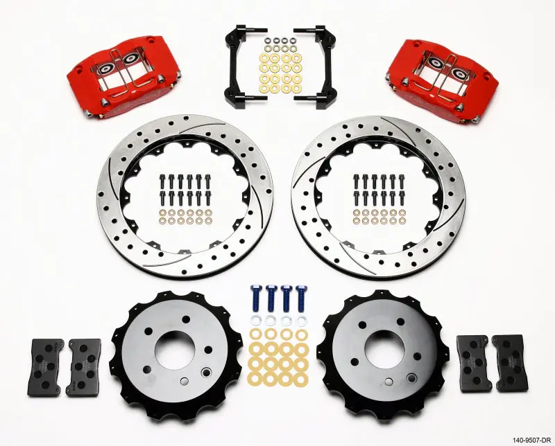 Wilwood Dynapro Radial Rear Kit 13.00In Drilled Red Nissan 350Z/Fiti G35 1