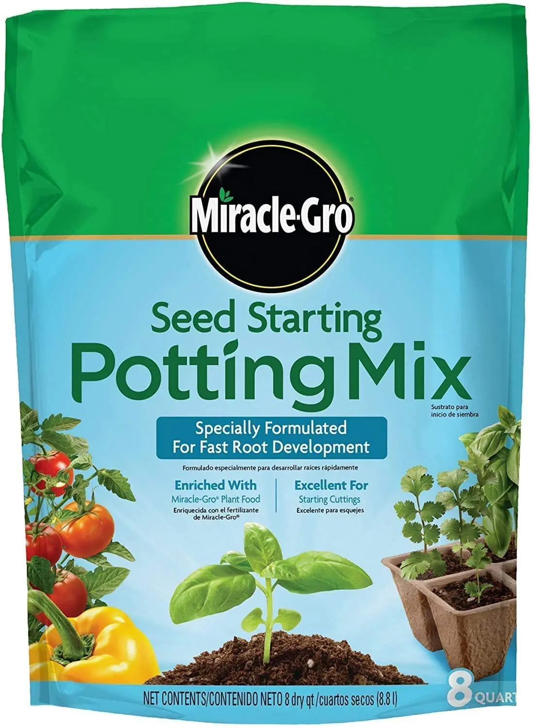 Scotts Miracle Gro 74978500 8 Qt Bag Of Seed Starting Starter Potting Soil Mix - Quantity Of 12 1