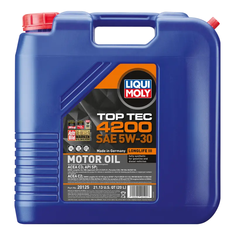 Liqui Moly 20L Top Tec 4200 New Generation Motor Oil Sae 5W30 1