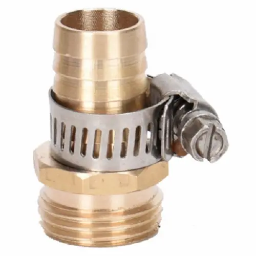 Zhejiang 50022 3/4" Brass Heavy Duty Male Garden Hose Repair Hose Mender End - Quantity Of 15 1