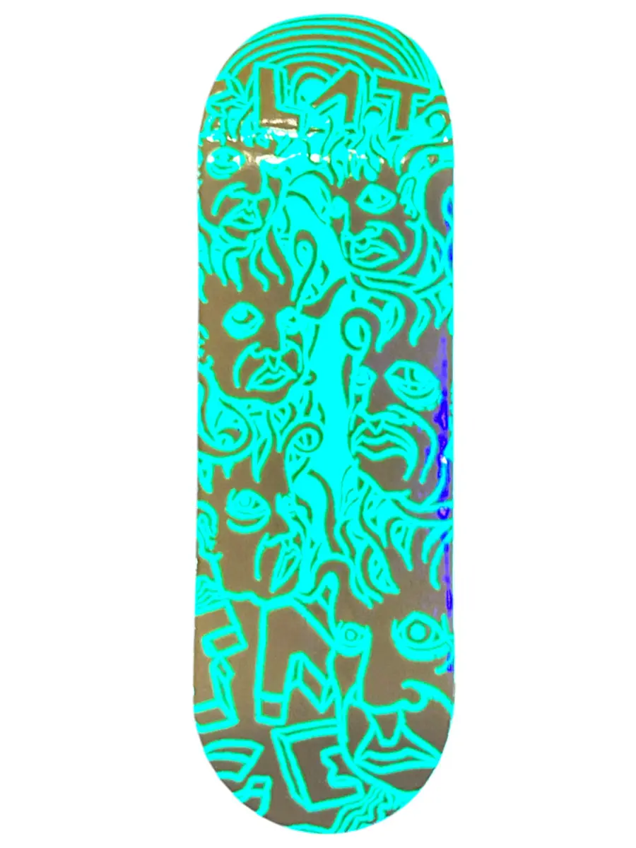 Flatface Prototype Fingerboard Deck - Zeph White/Yellow Glow 2