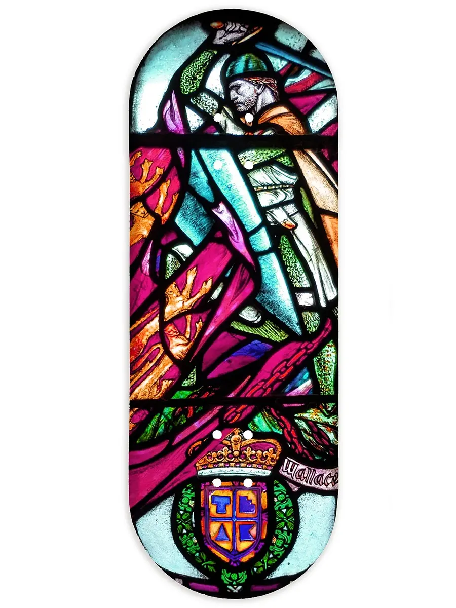 Teak Tuning Fingerboard Deck - Wallace Stained Glass 1