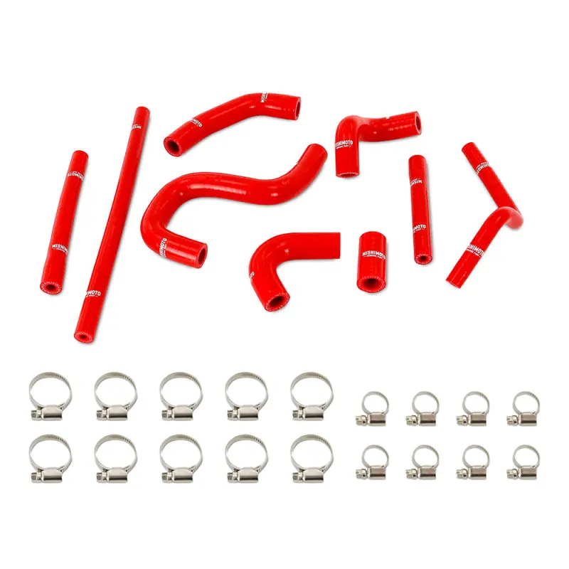 Mishimoto 96-02 Toyota 4Runner 3.4L (W/ Rear Heater) Silicone Heater Hose Kit - Red 1