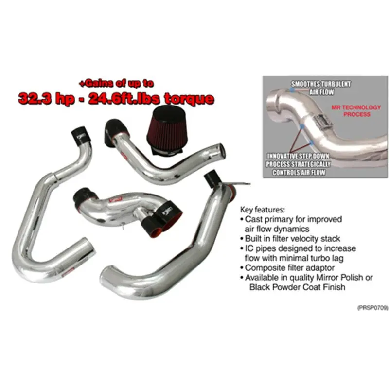 Injen 03-06 Evo 8/9/Mr Cast Aluminum Intake System W/ Full Intercooler Piping Black Short Ram Intake 1