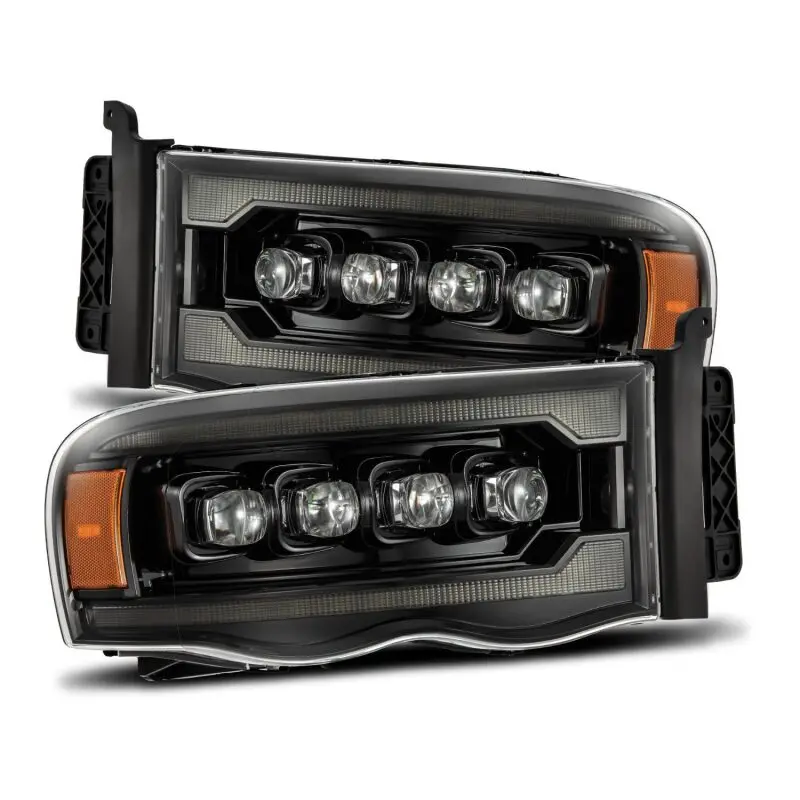 Alpharex 02-05 Dodge Ram 1500 Nova Led Proj Headlights Alpha Black W/Activ Light/Seq Signal 1