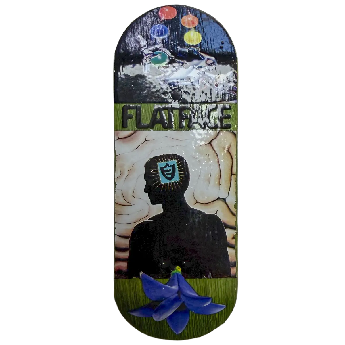 Flatface X Cowply G16 Fingerboard Deck - Computer Time Se 1