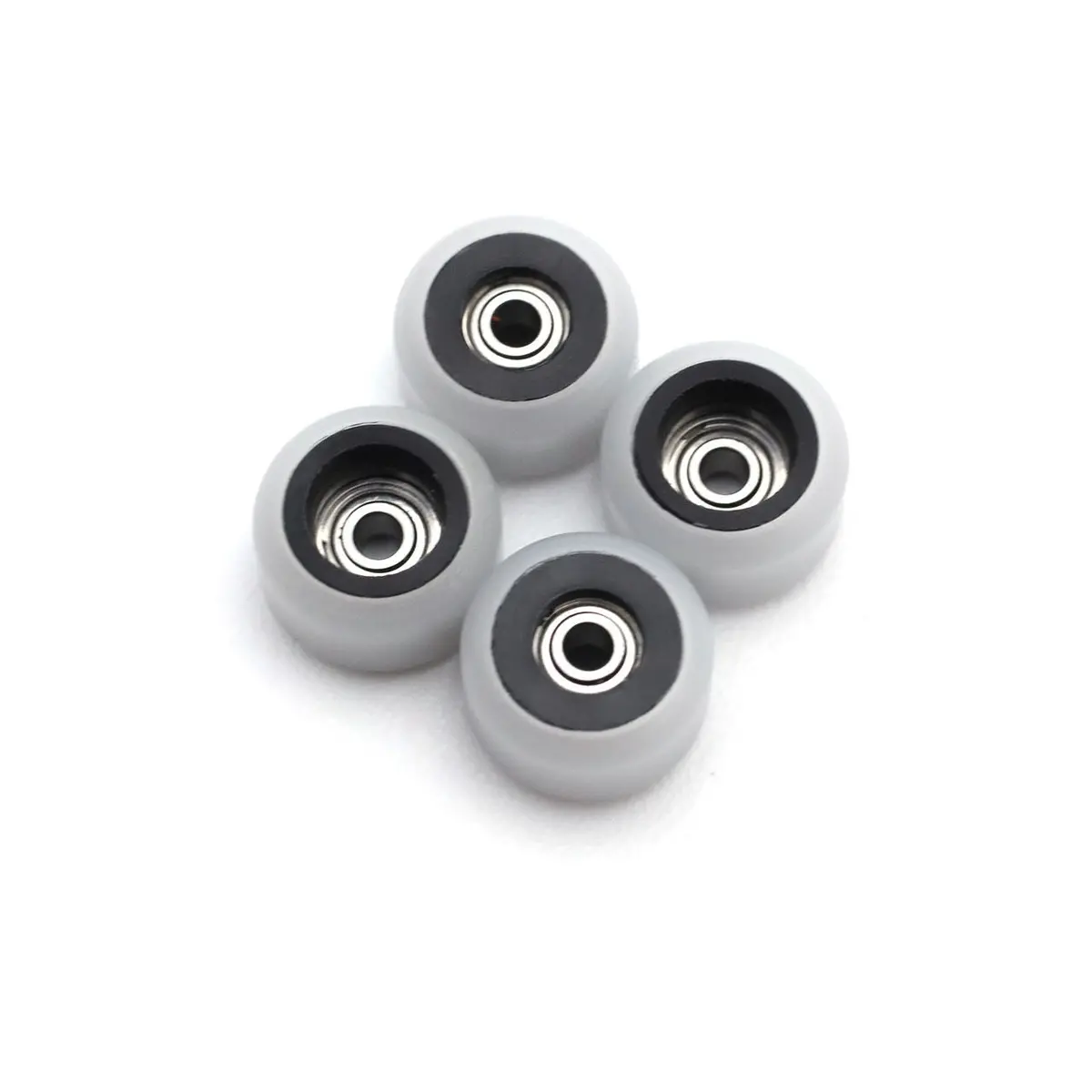 Flatface Fingerboard Dual Durometer V2 Bearing Wheels - Black And White 2