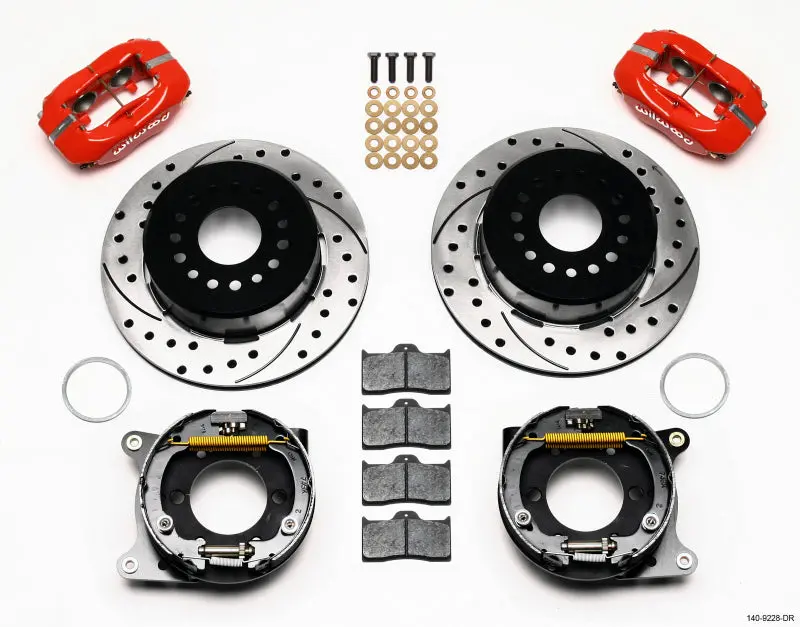 Wilwood Forged Dynalite P/S P-B Kit Drilled-Red 2005-2014 Mustang 1