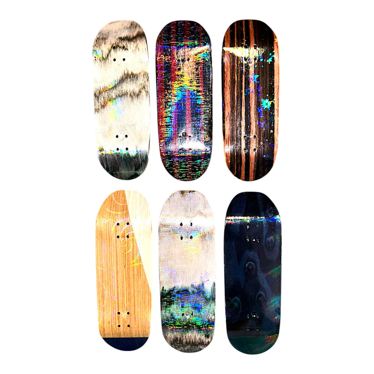 Flatface G15 Fingerboard Deck - Holographic Faceshaver 1