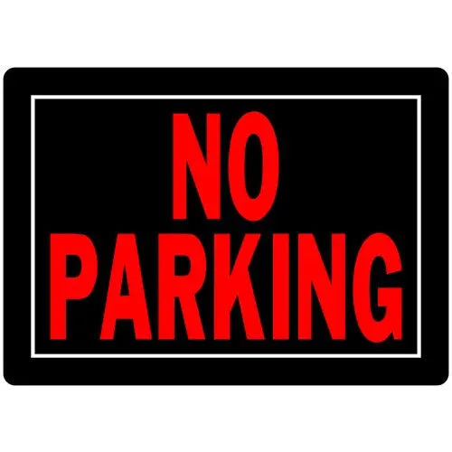 Hillman 840145 10" X 14" Aluminum Black & Red No Parking Sign - Quantity Of 36 1