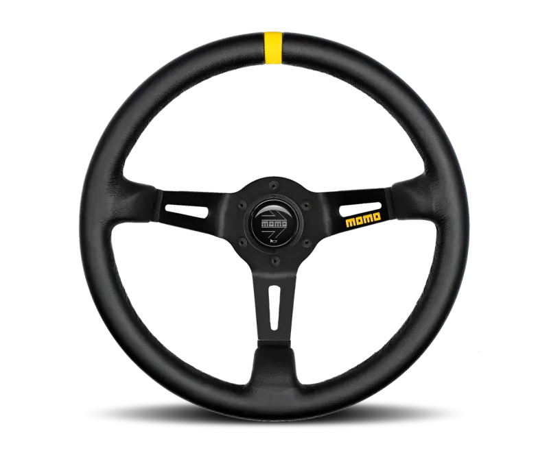 Momo Mod08 Steering Wheel 350 Mm - Black Leather/Black Spokes/1 Stripe 1
