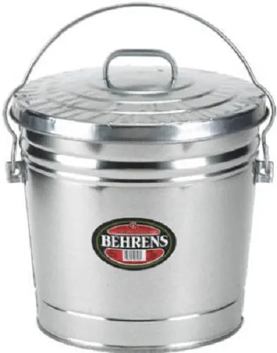Behrens 6106 6 Gallon Galvanized Garbage Pail With Cover - Quantity Of 2 1