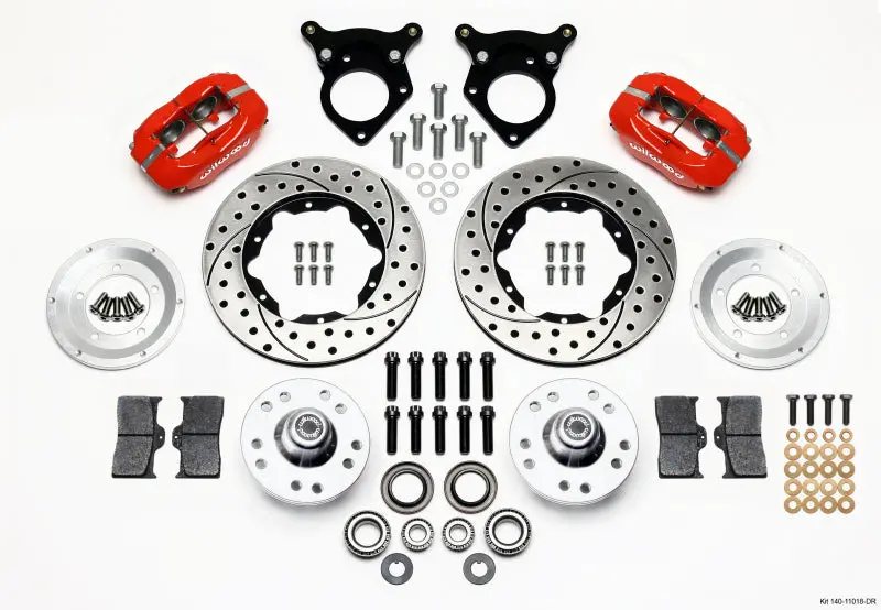 Wilwood Forged Dynalite Front Kit 11.00In Drilled Red 87-93 Mustang 5 Lug 1