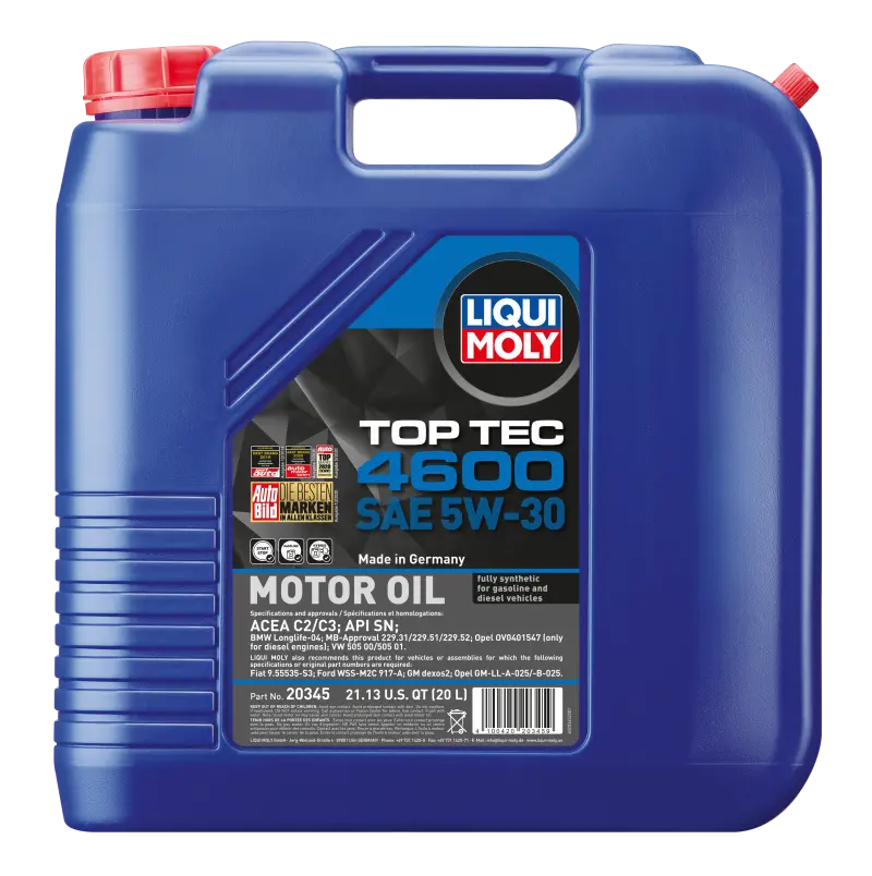 Liqui Moly 20L Top Tec 4600 Motor Oil Sae 5W30 1